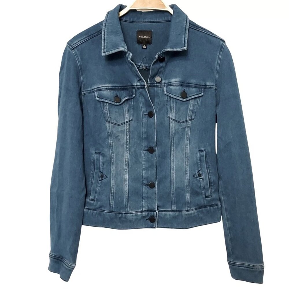 Liverpool Jeans Company Blue Denim Pocket Collar Long Sleeve Jean Jacket